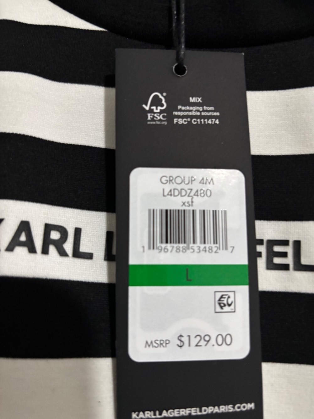 Karl Lagerfield striped dress with ruffle hem - Picture 8 of 10